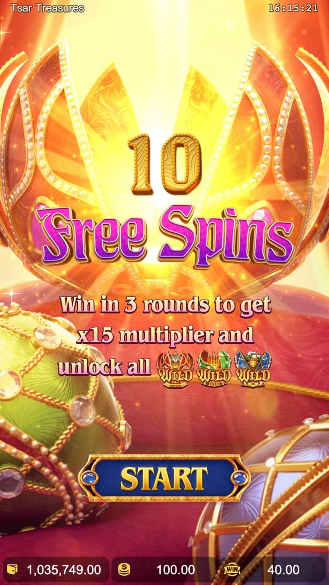 Tsar Treasures Free spins
